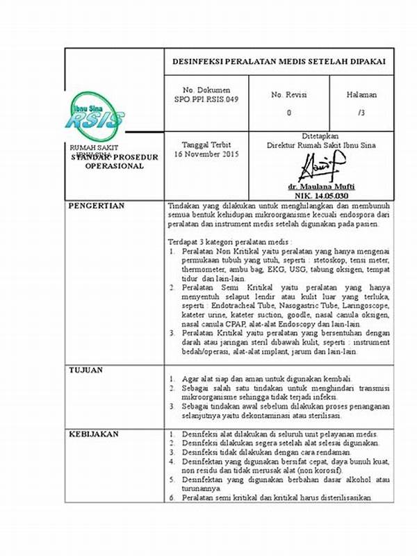 Standar Operasional Desinfeksi Medis