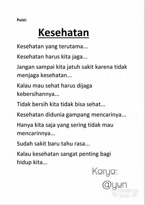 Puisi Tentang Kesehatan