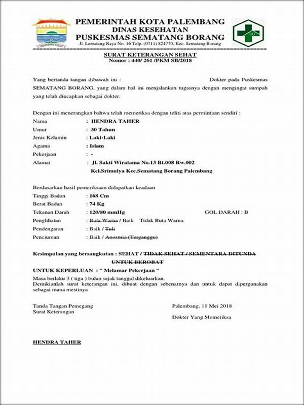 Surat Kesehatan Puskesmas